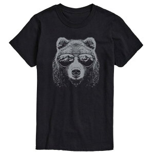 �A�j���L�����N�^�[ �����Y �g�b�v�X T�V���c �O���t�B�b�N Licensed Character Men's Mountain Bear Sunglasses Graphic Tee Black �u���b�N