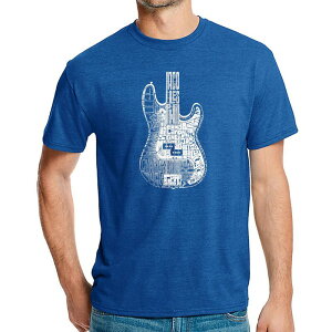 �G���G�[�|�b�v�A�[�g �����Y �g�b�v�X T�V���c LA Pop Art Bass Guitar - Men's Premium Blend Word Art-Shirt Royal