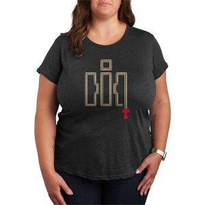 �A�j���L�����N�^�[ ���f�B�[�X �g�b�v�X T�V���c �v���X�T�C�Y ���S �O���t�B�b�N Licensed Character Plusize Case IH Logo Tractor Trackshort Sleeve Graphic Tee Heather Charcoal �`���R�[��