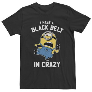 �A�j���L�����N�^�[ �����Y �g�b�v�X T�V���c Licensed Character Men's Despicable Me I Have A Black Belt In Crazy Tee Black �u���b�N