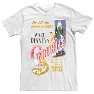 �f�B�Y�j�[ �����Y �g�b�v�X T�V���c ���B���e�[�W �O���t�B�b�N Disney's Cinderella Vintage Poster Men's Graphic Tee White �z���C�g