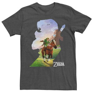 �A�j���L�����N�^�[ �����Y �g�b�v�X T�V���c Licensed Character Men's Nintendo Legend Of Zelda Link Silhouette Short Sleeve Tee Charcoal Heather �`���R�[��