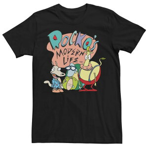 �A�j���L�����N�^�[ �����Y �g�b�v�X T�V���c Licensed Character Men's Nickelodeon Rocko's Modern Life Tee Black �u���b�N