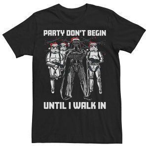 �X�^�[ �E�H�[�Y �����Y �g�b�v�X T�V���c Men'star Warsanta Vader Party When I Walk In Christmas Tee Black �u���b�N