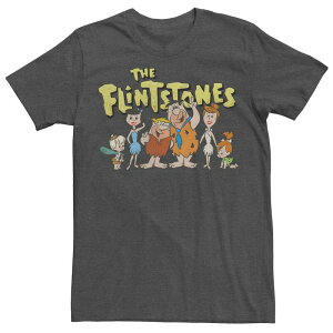 �A�j���L�����N�^�[ �����Y �g�b�v�X T�V���c Licensed Character Men's The Flintstones Meethe Family Portraitee Charcoal Heather �`���R�[��