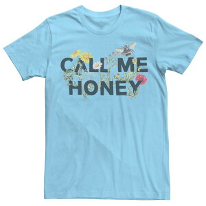�A�j���L�����N�^�[ �����Y �g�b�v�X T�V���c �t�����[�� �t�����[ Licensed Character Men's Call Me Honey Floral Bees Tee Light Blue �u���[