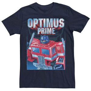 �A�j���L�����N�^�[ �����Y �g�b�v�X T�V���c Licensed Character Men's Transformers Optimus Prime Portraitee Navy �l�C�r�[