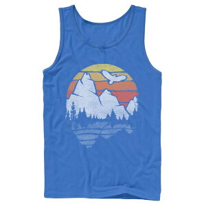 �A�j���L�����N�^�[ �����Y �g�b�v�X T�V���c ���B���e�[�W Licensed Character Men's Mountain Sunset Reflection Explore Outdoors Vintage Tank Top Royal