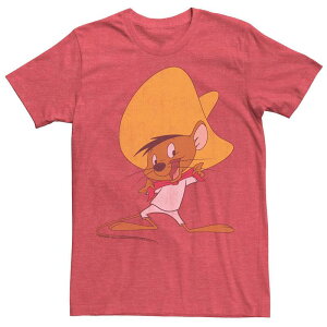 �A�j���L�����N�^�[ �����Y �g�b�v�X T�V���c Licensed Character Men's Looney Tunespeedy Gonzales Red Hue Portraitee Red Heather �w�U�[