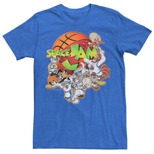 �A�j���L�����N�^�[ �����Y �g�b�v�X T�V���c ���S Licensed Character Men's Looney Tunespace Jam Group Shot Basketballogo Tee Royal Heather �w�U�[