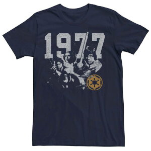 �X�^�[ �E�H�[�Y �����Y �g�b�v�X T�V���c ���B���e�[�W Men'star Wars Vintage Rebel Group 1977 Tee Navy �l�C�r�[