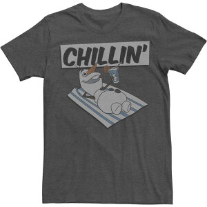 �f�B�Y�j�[ �����Y �g�b�v�X T�V���c Men's Disney Frozen Olaf Chillin' Beach Towel Portraitee Charcoal Heather �`���R�[��