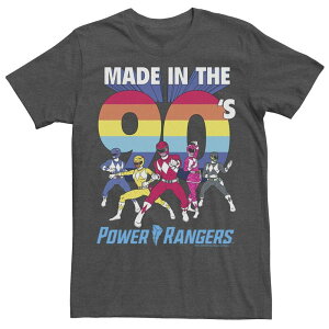 �A�j���L�����N�^�[ �����Y �g�b�v�X T�V���c �g�[�� Licensed Character Big & Tall Powerangers Group Shot Made In The 90's Tee Charcoal Heather �`���R�[��