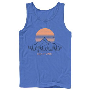 �A�j���L�����N�^�[ �����Y �g�b�v�X T�V���c Licensed Character Men's Keep It Simple Snowy Mountain Sunset Sketch Tank Top Royal