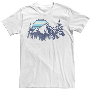 �A�j���L�����N�^�[ �����Y �g�b�v�X T�V���c Licensed Character Men's Mountain Range Striped Sunsetee White �z���C�g
