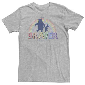 �f�B�Y�j�[ �����Y �g�b�v�X T�V���c �g�[�� �O���t�B�b�N Disney's Winnie The Pooh And Piglet Big & Tall You're Braver Than You Believe Graphic Tee Athletic Heather �w�U�[