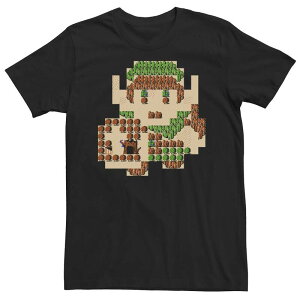 �A�j���L�����N�^�[ �����Y �g�b�v�X T�V���c �g�[�� Licensed Character Big & Tall Nintendo Zelda Link Portrait 8-Bit Map Tee Black �u���b�N