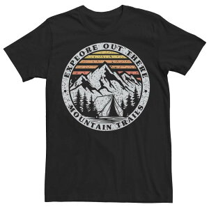 �A�j���L�����N�^�[ �����Y �g�b�v�X T�V���c Licensed Character Men's Explore Outhere Mountain Trails Circle Scene Tee Black �u���b�N