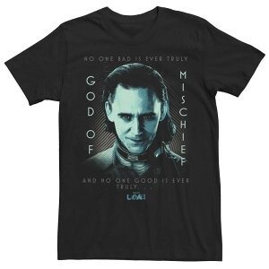 �A�j���L�����N�^�[ �����Y �g�b�v�X T�V���c Licensed Character Men's Marveloki God Of Mischief Blue Hue Poster Tee Black �u���b�N