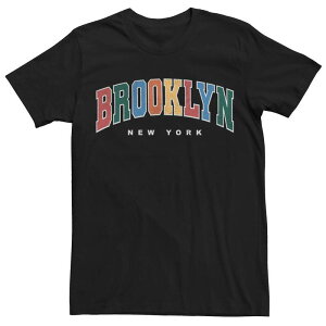 �A�j���L�����N�^�[ �����Y �g�b�v�X T�V���c Licensed Character Men's Colorful Brooklynew York Typography Tee Black �u���b�N