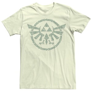 �A�j���L�����N�^�[ �����Y �g�b�v�X T�V���c �O���t�B�b�N Licensed Character Men's The Legend of Zeldancient Green Hyrule Crest Graphic Tee Natural �O���[��