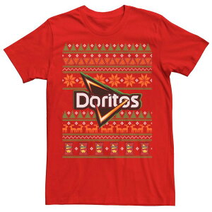 �A�j���L�����N�^�[ �����Y �g�b�v�X T�V���c �Z�[�^�[ �O���t�B�b�N Licensed Character Men's Doritos Christmas Chipsweater Graphic Tee Red ���b�h