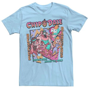 �f�B�Y�j�[ �����Y �g�b�v�X T�V���c �O���t�B�b�N Disney's Chip & Dale Fighting Crime Around The World Men's Graphic Tee Light Blue �u���[