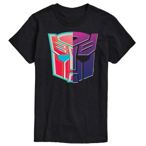 �A�j���L�����N�^�[ �����Y �g�b�v�X T�V���c ���S Licensed Character Men's Transformers Decepticons Autobot Logo Tee Black �u���b�N