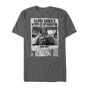 �A�j���L�����N�^�[ �����Y �g�b�v�X T�V���c Licensed Character Men'star Wars Darth Vader Words Of Intimidation Flyer Tee Charcoal Heather �`���R�[��