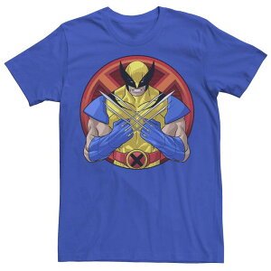 �}�[�x�� �����Y �g�b�v�X T�V���c �O���t�B�b�N Men's Marvel X-Men Wolverine Classiclaw Cross Portrait Graphic Tee Royal