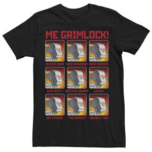 �A�j���L�����N�^�[ �����Y �g�b�v�X T�V���c Licensed Character Men's Transformers Grimlock Emotes Grid Meme Tee Black �u���b�N