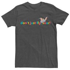 �f�B�Y�j�[ �����Y �g�b�v�X T�V���c Disney's Dumbo Men's Don't Just Fly Soar! Tee Charcoal Heather �`���R�[��