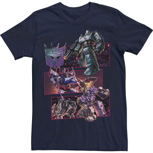 �A�j���L�����N�^�[ �����Y �g�b�v�X T�V���c Licensed Character Men's Transformers: War For Cybertron Decepticon Panels Tee Navy �l�C�r�[