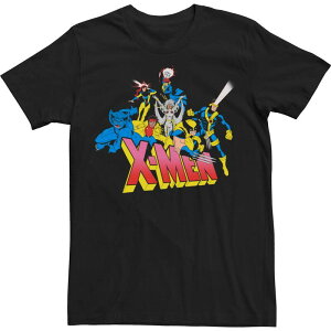 �A�j���L�����N�^�[ �����Y �g�b�v�X T�V���c ���B���e�[�W �g�[�� ���S Licensed Character Big & Tall Marvel X Men Group Vintage Logo Tee Black �u���b�N