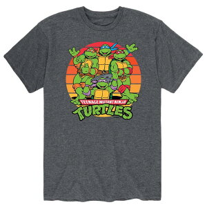 �A�j���L�����N�^�[ �����Y �g�b�v�X T�V���c Licensed Character Men's Teenage Mutant Ninja Turtles Retro Sunsetee Gray �O���[
