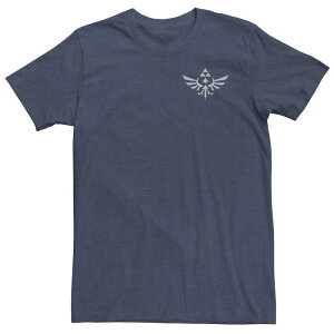 �A�j���L�����N�^�[ �����Y �g�b�v�X T�V���c �g�[�� Licensed Character Big & Tall Nintendo Zelda Hyrule Crestriforce Faux Pocketee Navy Heather �w�U�[