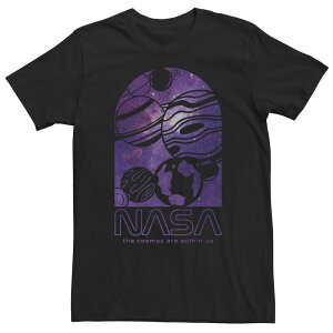 �A�j���L�����N�^�[ �����Y �g�b�v�X T�V���c �g�[�� Licensed Character Big & Tall NASA Purple Hue Galaxy Fill Portraitee Black �u���b�N