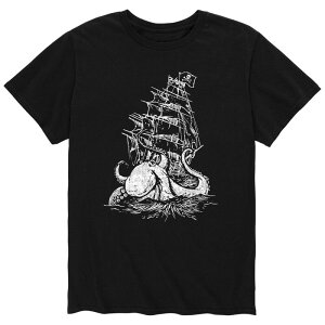 �A�j���L�����N�^�[ �����Y �g�b�v�X T�V���c Licensed Character Men's Kraken Ship Tee Black �u���b�N