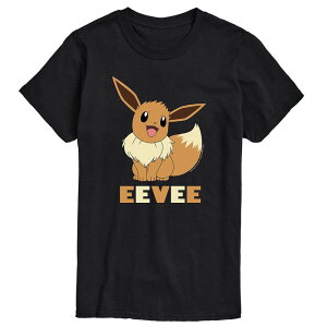 �A�j���L�����N�^�[ �����Y �g�b�v�X T�V���c Licensed Character Men's Pokemon Eevee Tee Black �u���b�N