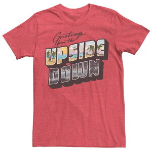 �A�j���L�����N�^�[ �����Y �g�b�v�X T�V���c �_�E�� Licensed Character Men's Netflix Stranger Things Greetings From The Upside Down Tee Red Heather �w�U�[