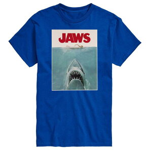 �A�j���L�����N�^�[ �����Y �g�b�v�X T�V���c �g�[�� Licensed Character Big & Tall Jaws Terrifying Poster Tee Royal Blue �u���[
