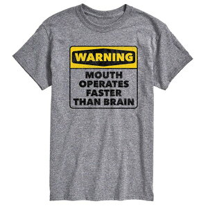 �A�j���L�����N�^�[ �����Y �g�b�v�X T�V���c �g�[�� �O���t�B�b�N Licensed Character Big & Tall Warning: Mouth Faster Than Brain Graphic Tee Gray �O���[