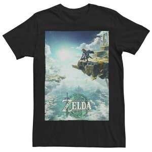 �A�j���L�����N�^�[ �����Y �g�b�v�X T�V���c �O���t�B�b�N Licensed Character Men's The Legend of Zelda: Tears of the Kingdom Video Game Cover Graphic Tee Black �u���b�N