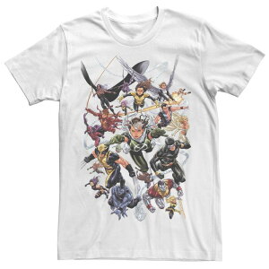 �A�j���L�����N�^�[ �����Y �g�b�v�X T�V���c �O���t�B�b�N Licensed Character Men's Marvel Comics Retro X-Men Flyingroup Shot Graphic Tee White �z���C�g