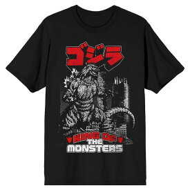 アニメキャラクター メンズ トップス Tシャツ グラフィック Licensed Character Men's Godzilla Classic King of the Monsters Retro Graphic Tee Black ブラック