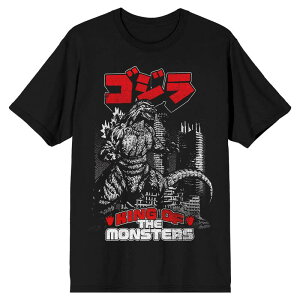 �A�j���L�����N�^�[ �����Y �g�b�v�X T�V���c �O���t�B�b�N Licensed Character Men's Godzilla Classic King of the Monsters Retro Graphic Tee Black �u���b�N