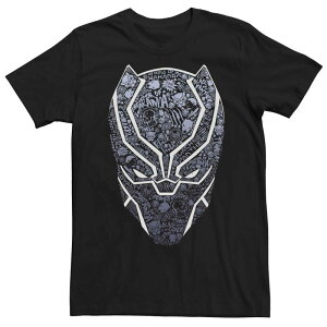 �A�j���L�����N�^�[ �����Y �g�b�v�X T�V���c Licensed Character Men's Marvel Black Panther Mask Icon Build Up Fill Tee Black �u���b�N