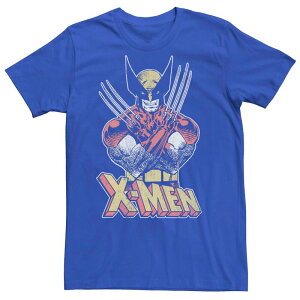 �A�j���L�����N�^�[ �����Y �g�b�v�X T�V���c ���B���e�[�W Licensed Character Men's Marvel X-Men Wolverine Vintage Portraitee Royal
