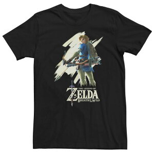 �A�j���L�����N�^�[ �����Y �g�b�v�X T�V���c Licensed Character Young Men's Nintendo Legend Of Zelda Breath Of The Wild Paint Swipe Link Tee Black �u���b�N