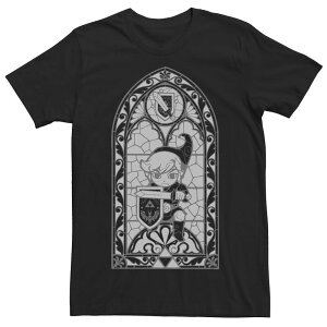 �A�j���L�����N�^�[ �����Y �g�b�v�X T�V���c Licensed Character Men's Nintendo Legend of Zelda Wind Waker Link Stained Glass Tee Black �u���b�N